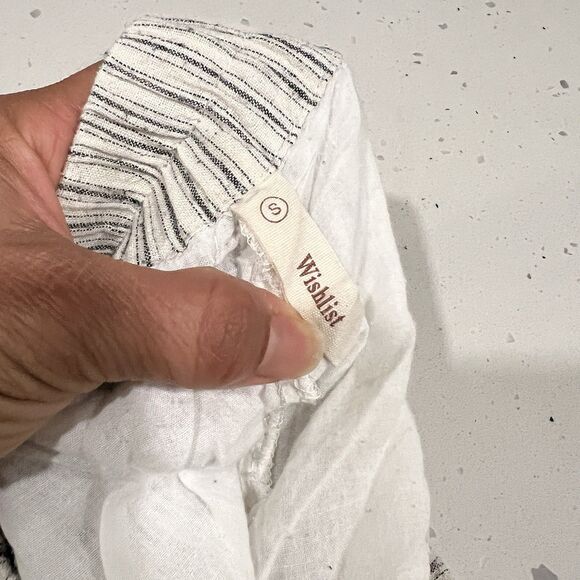 Wishlist apparel jogger pants pull on women’s small lightweight cream striped - Picture 12 of 12